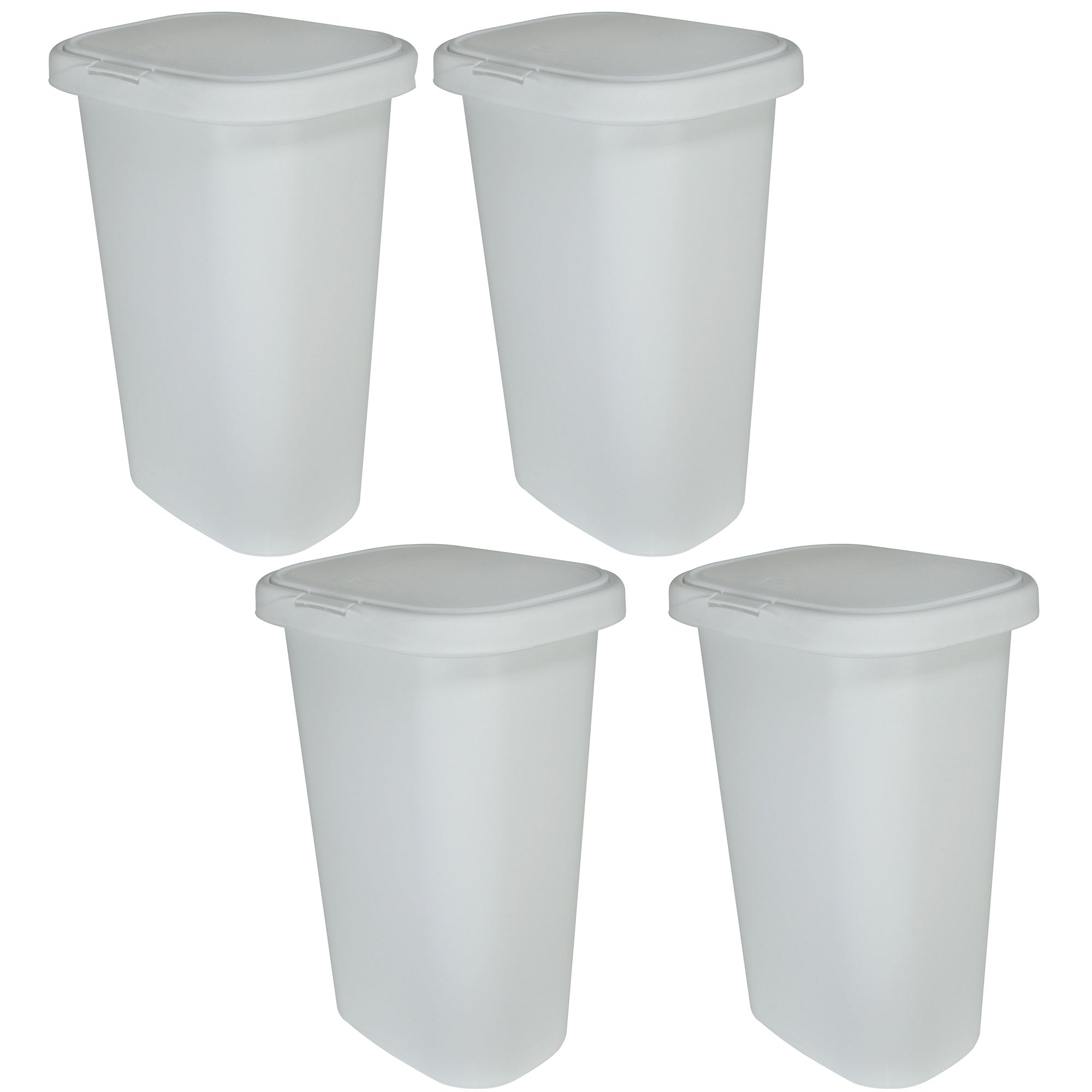 Rubbermaid 13 Gallon Rectangular Spring-Top Lid Wastebasket Trash Can (4 Pack) - VMInnovations