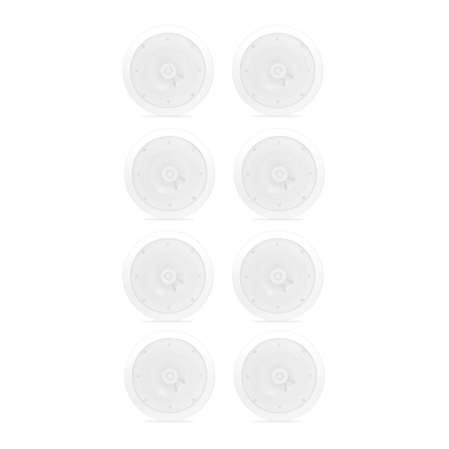 Pyle 8 Inch 400 Watt 2 Way Indoor/Outdoor In Wall Ceiling Speaker, White, 4 Pair