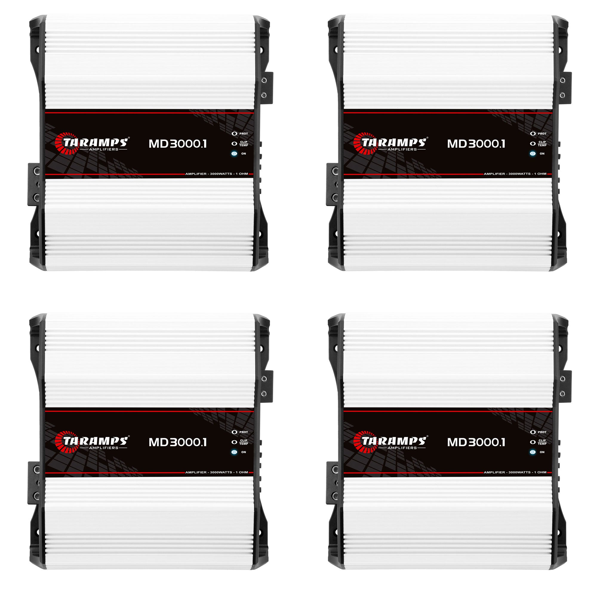 Taramps Class D MD 3000W RMS 1 Ohm Car Sound System Mono Amplifier (4 Pack)
