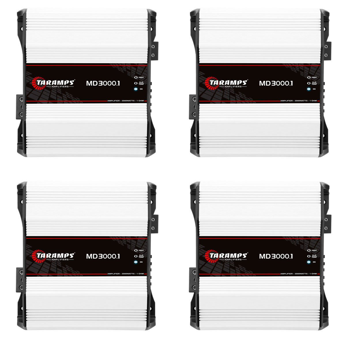 Taramps Class D MD 3000W RMS 1 Ohm Car Sound System Mono Amplifier (4 Pack)