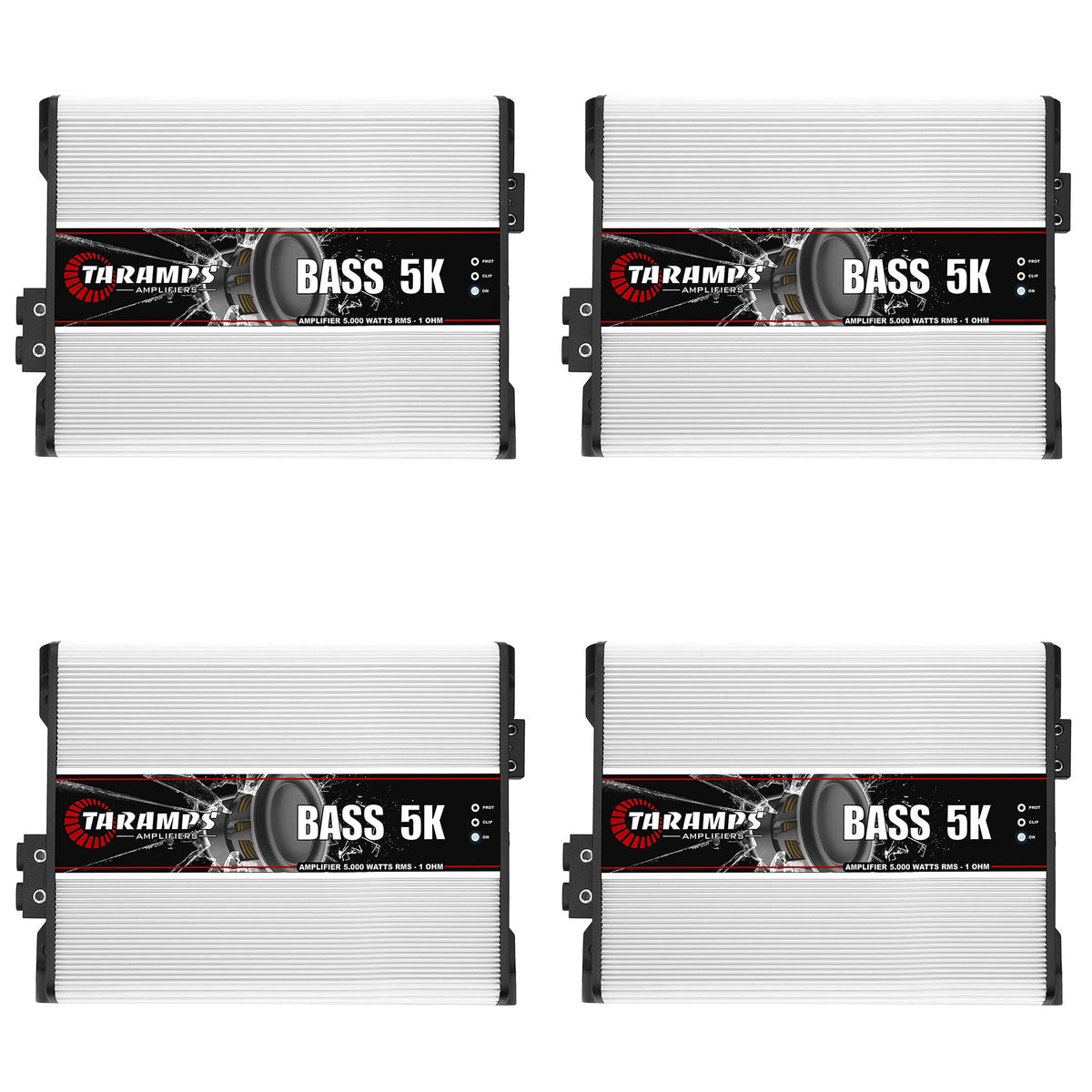 Taramps Class D BASS 5K 5000W RMS 1 Ohm Car Sound System Mono Amplifier (4 Pack)