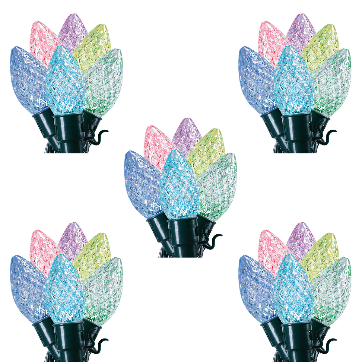 Home Heritage 15.8' Holiday Lights, Faceted, App Controlled, 20 RGB LEDs, 5 Pack