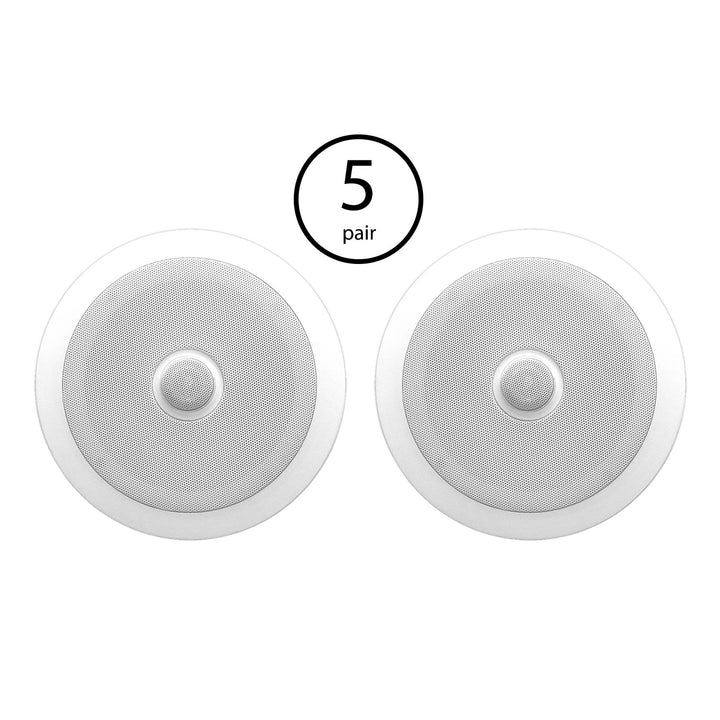 Pyle PDIC60 6.5 Inch 250 Watt 2 Way In Wall/Ceiling Home Speaker System (5 Pair) - VMInnovations