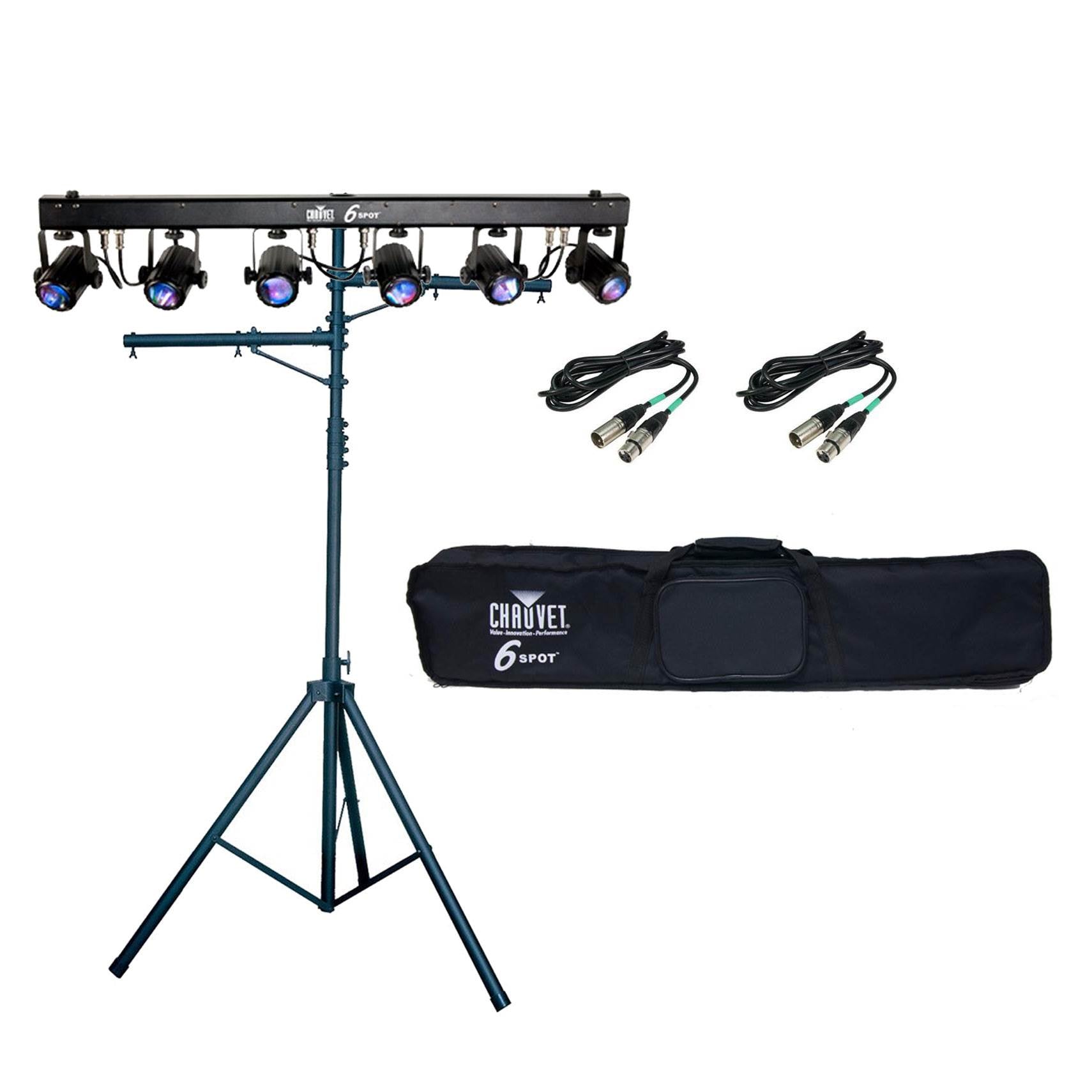 CHAUVET 6SPOT 6 SPOT LED Effect Stage Light Bar System + CH-02 Stand + Cables