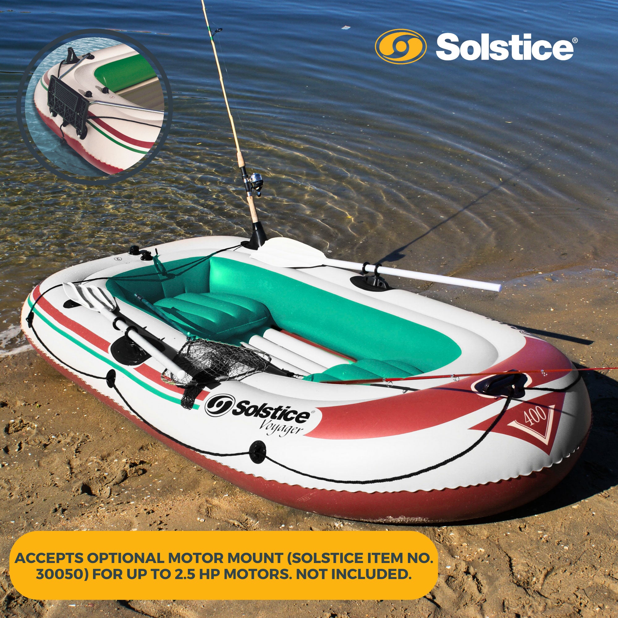 Swimline Solstice 30400 Voyager Inflatable 4 Person Fishing Leisure Boat Raft - VMInnovations