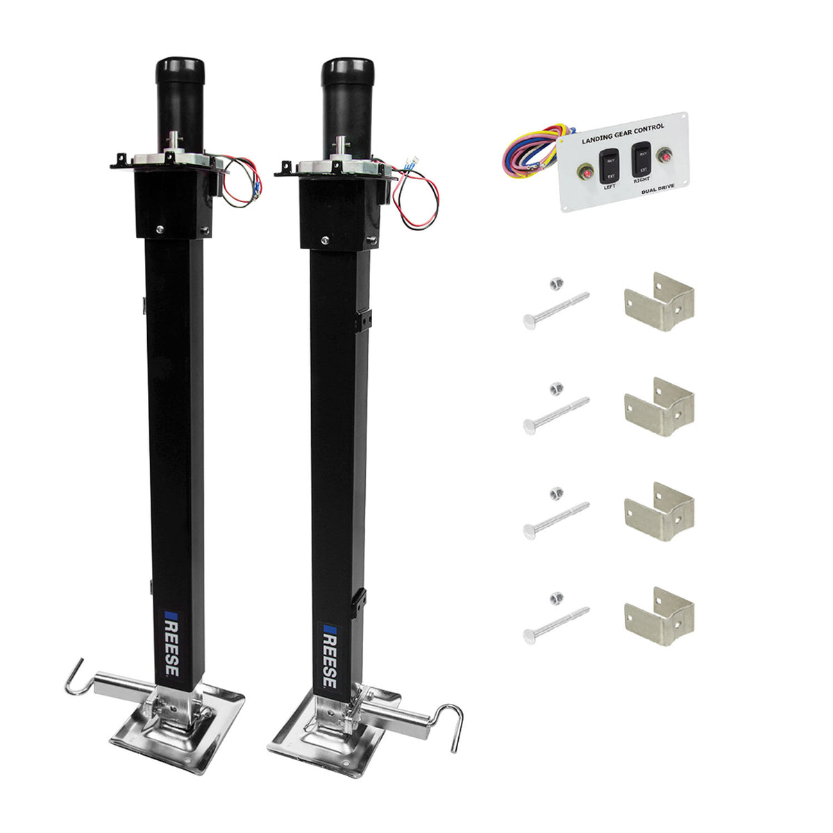 Reese Pair of Single Output Fifth Wheel Landing Jacks w/ Motors (Open Box)