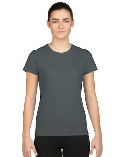 Gildan Womens Medium Adult Performance Short Sleeve T-Shirt, Charcoal (Open Box)