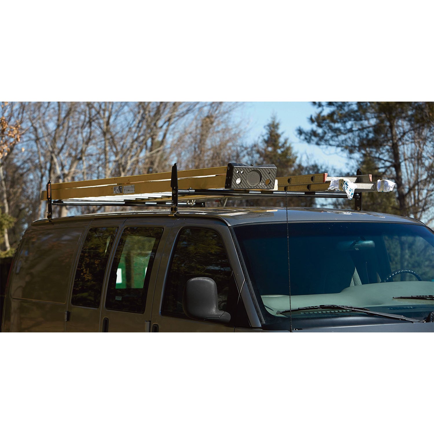 Rockland Multi Fit Steel Van Rack Rooftop Rails for Oversized Cargo Storage - VMInnovations