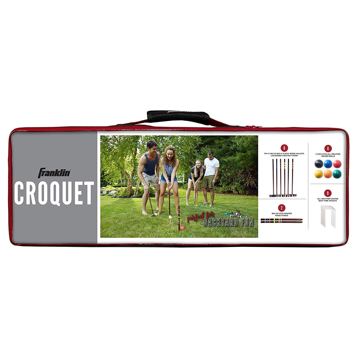Franklin Sports 50211 Classic Family Outdoor Game Croquet Set with Accessories