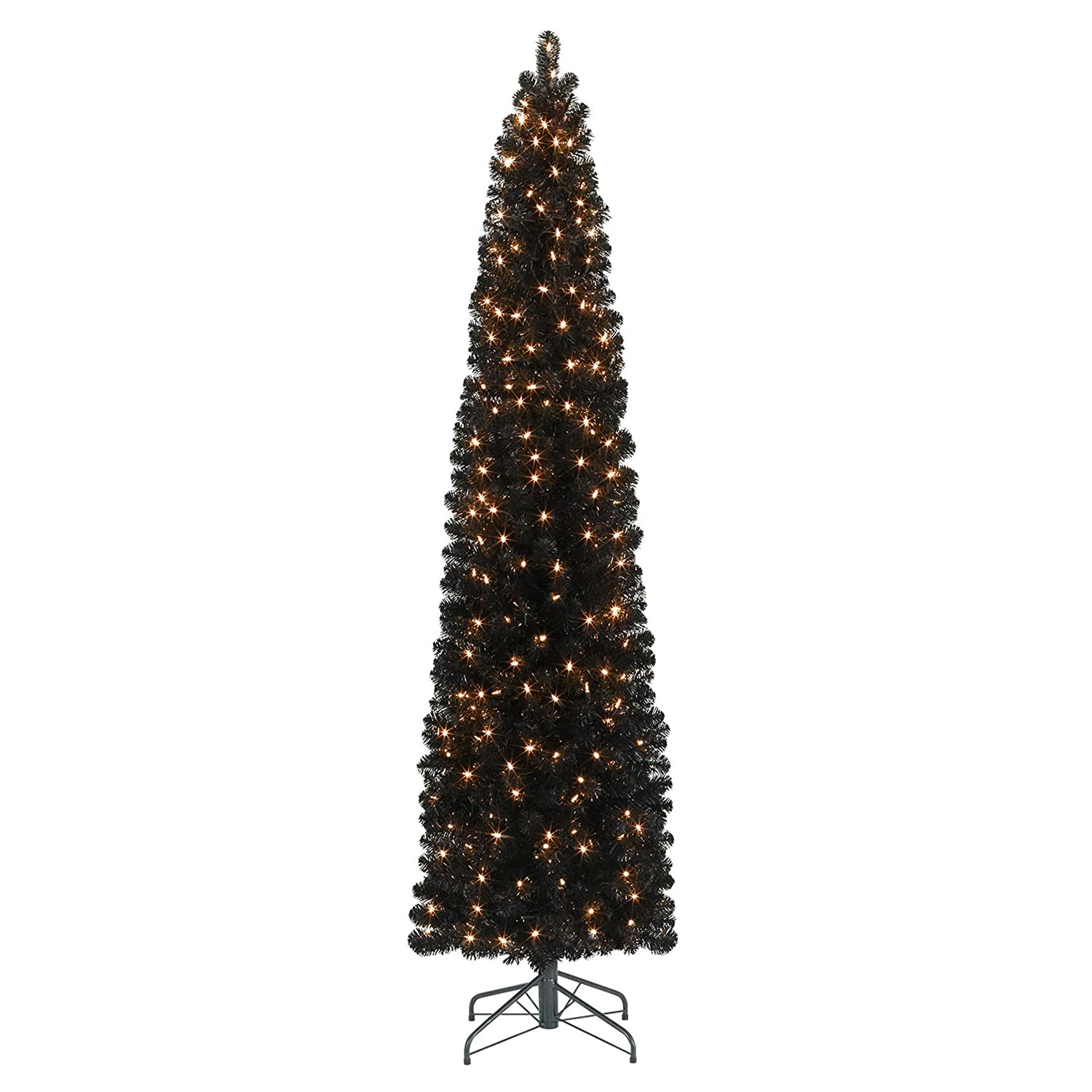 Treetopia Stiletto Black Pencil 7 Ft Prelit Christmas Tree w/ Lights (Used) - VMInnovations