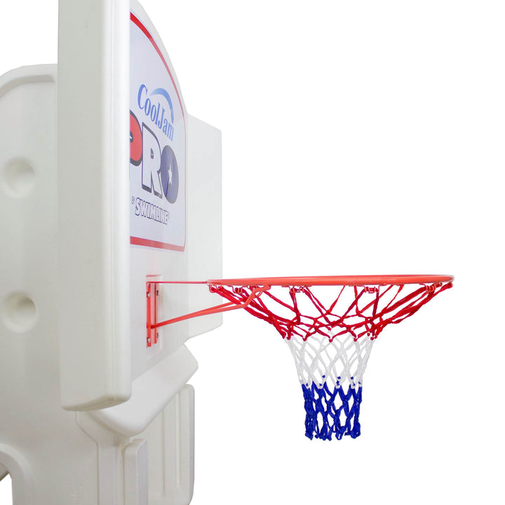 Swimline Cool Jam Pro In-Ground Poolside Basketball Game w/ Adjustable Backboard - VMInnovations