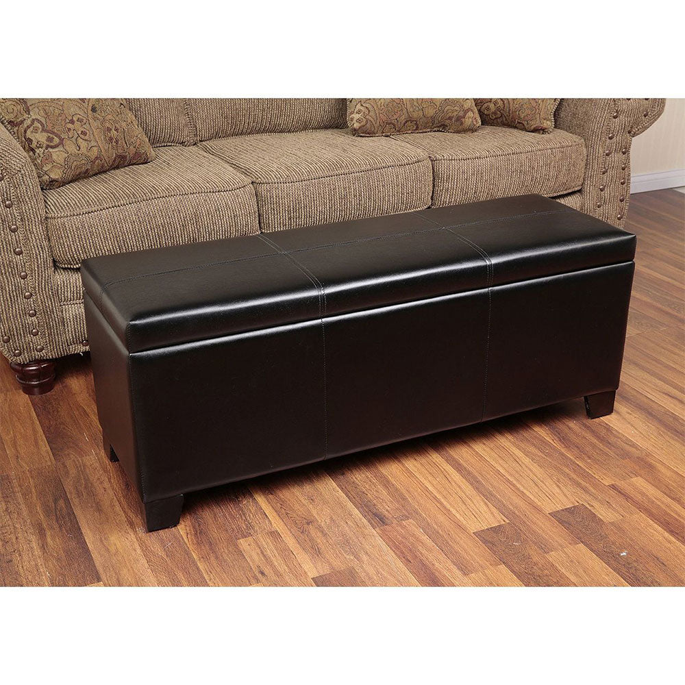 American Furniture Classics Hidden Bench Storage Safe Cabinet, Brown (Open Box)