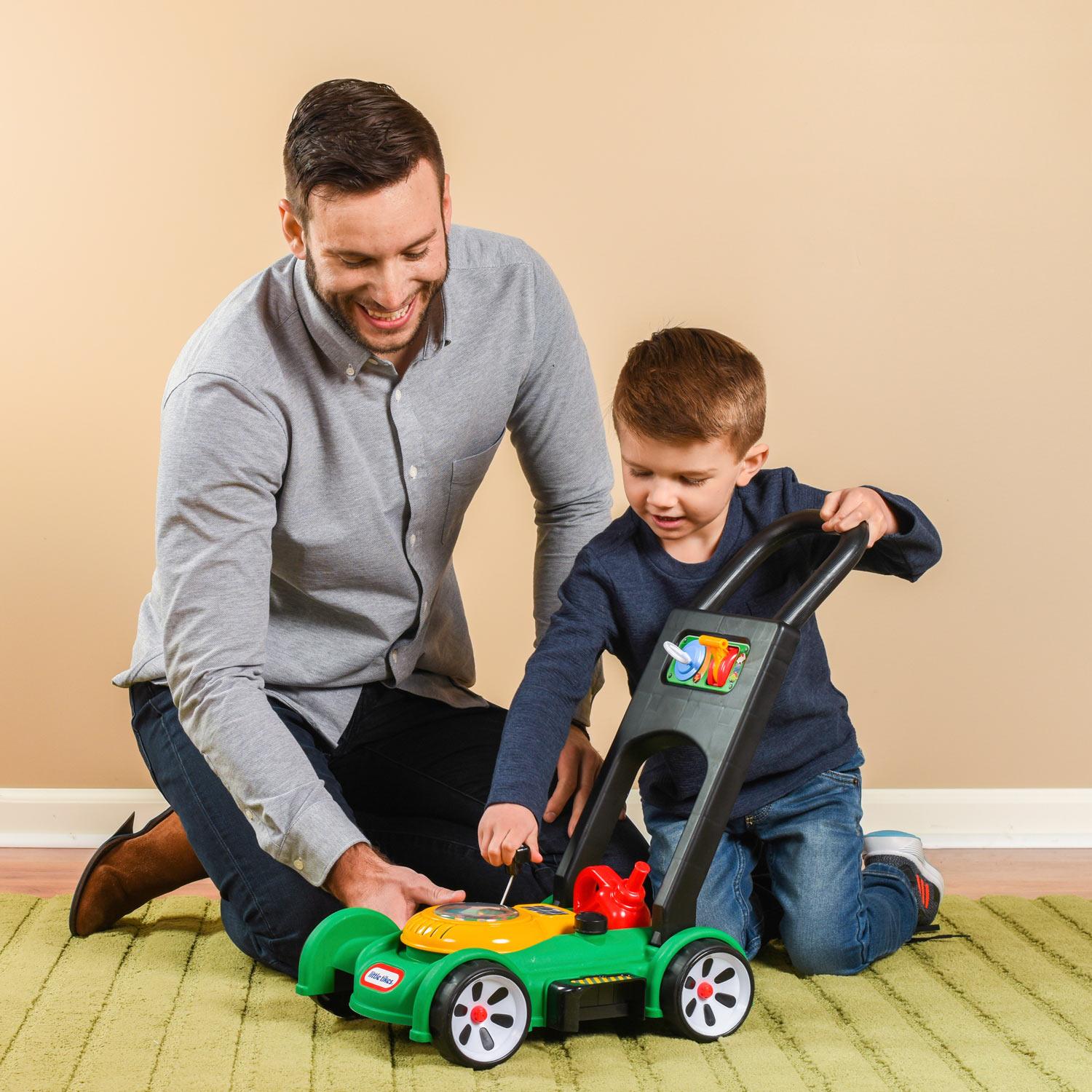 Little Tikes Toddler Gas N Go Lawn Push Mower Pretend Play Toy w/ Sounds, Green