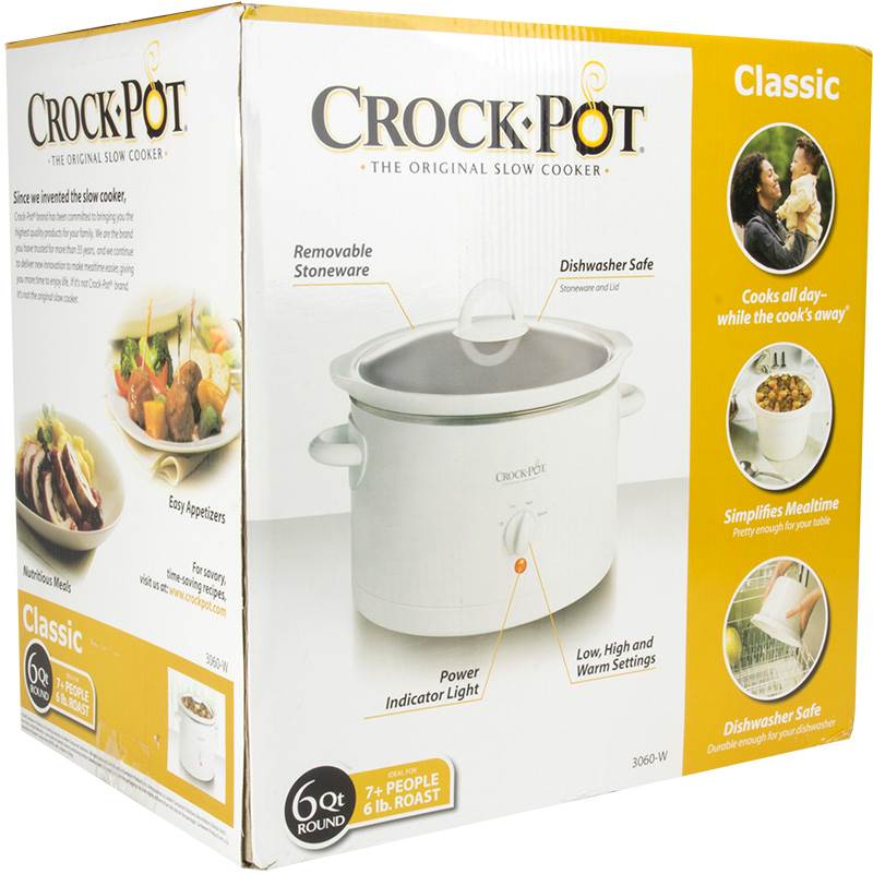 Crock-Pot 3060-W-NP Classic 6 Quart 6 Lb Round Manual Slow Cooker - Open Box