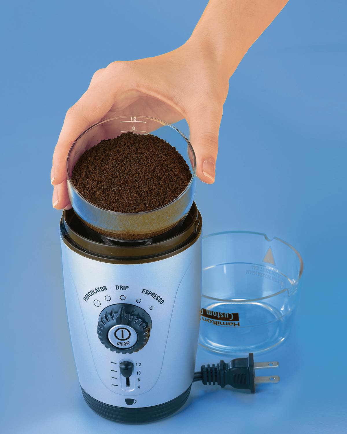 Hamilton Beach Custom Kitchen Grind Hands-Free 12 Cup Coffee Grinder (Open Box)