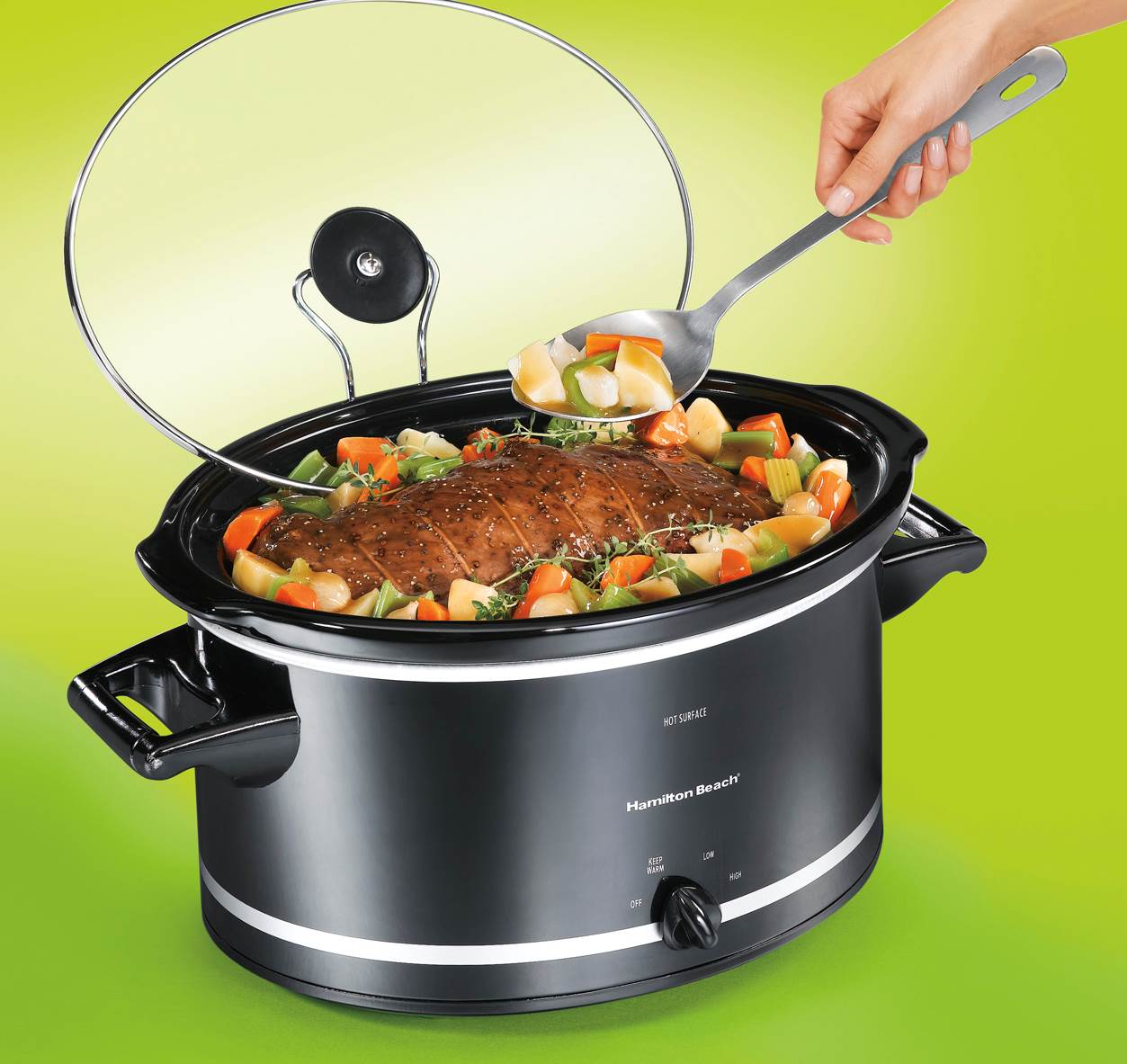 Hamilton Beach 33182 8-Quart Oval CounterTop Slow Cooker Crock Pot (Open Box)