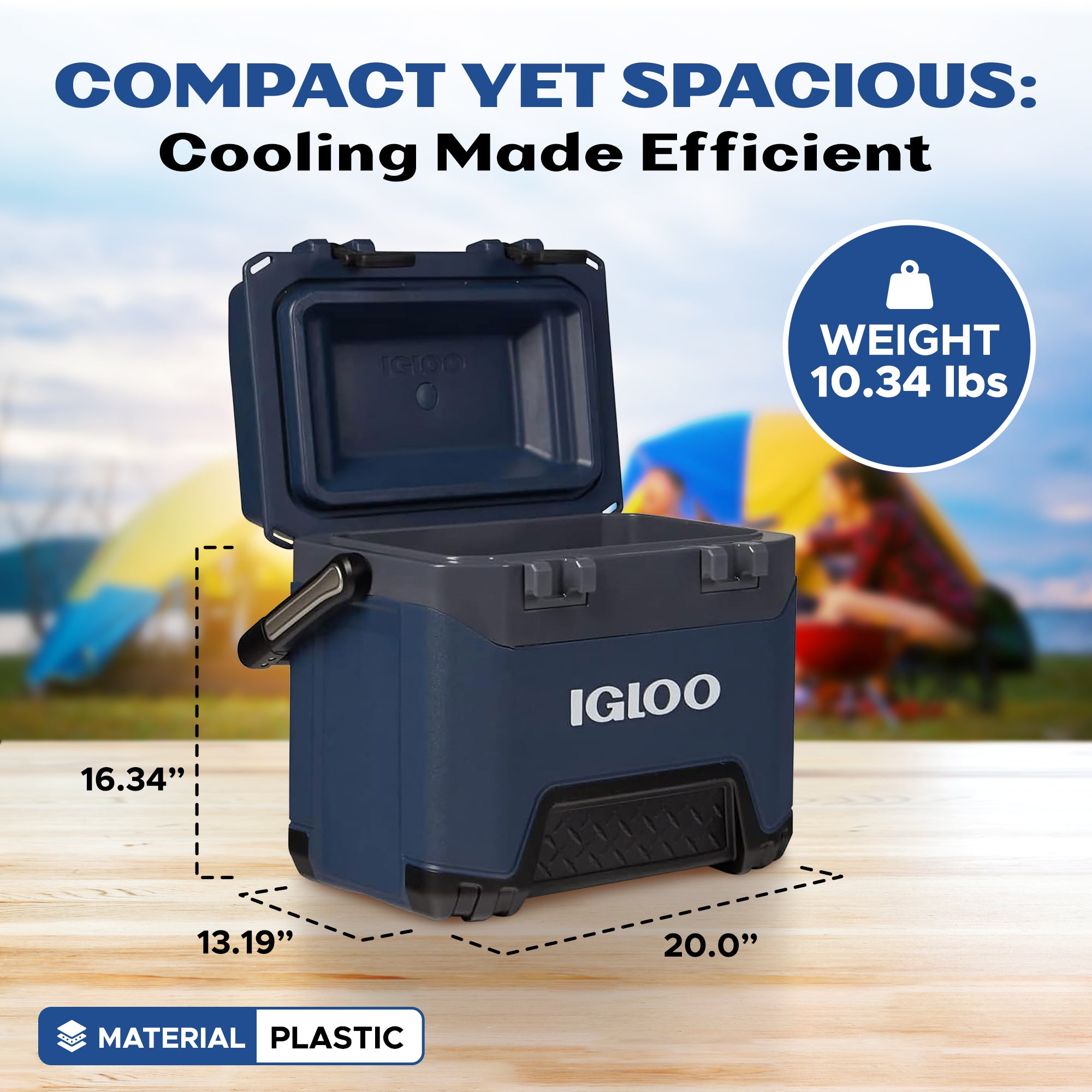 Igloo BMX 25 Qt Ice Chest Cooler w/Cool Riser Technology, Rugged Blue (Open Box) - VMInnovations