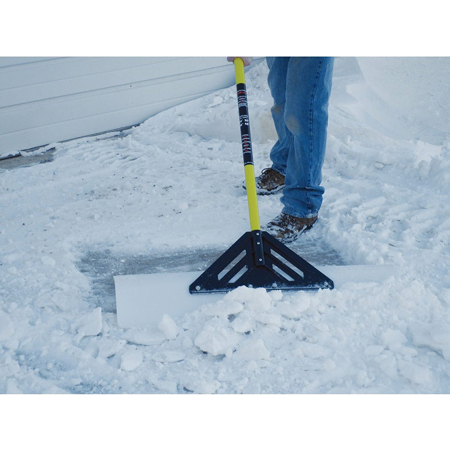 THE SNOWPLOW The Original 36 Inch Wide Poly Blade Snow Pusher Shovel with Handle - VMInnovations