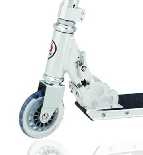 Razor Pro Model A4 Deluxe Aluminum Push/Kick Folding Scooter - Clear - Used