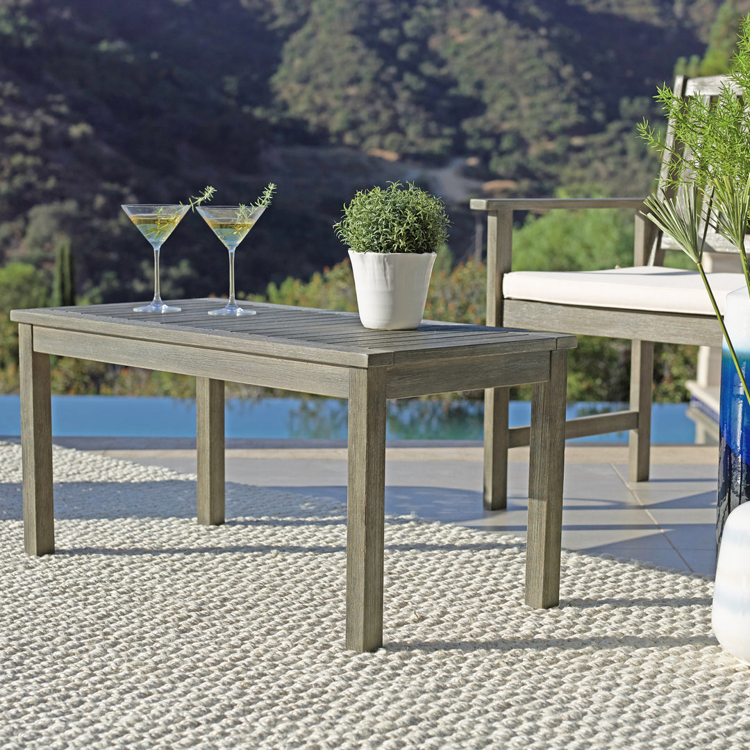 Coaster Home Furnishings Jonah 4 Piece Wood Outdoor Patio Conversation Set, Gray - VMInnovations