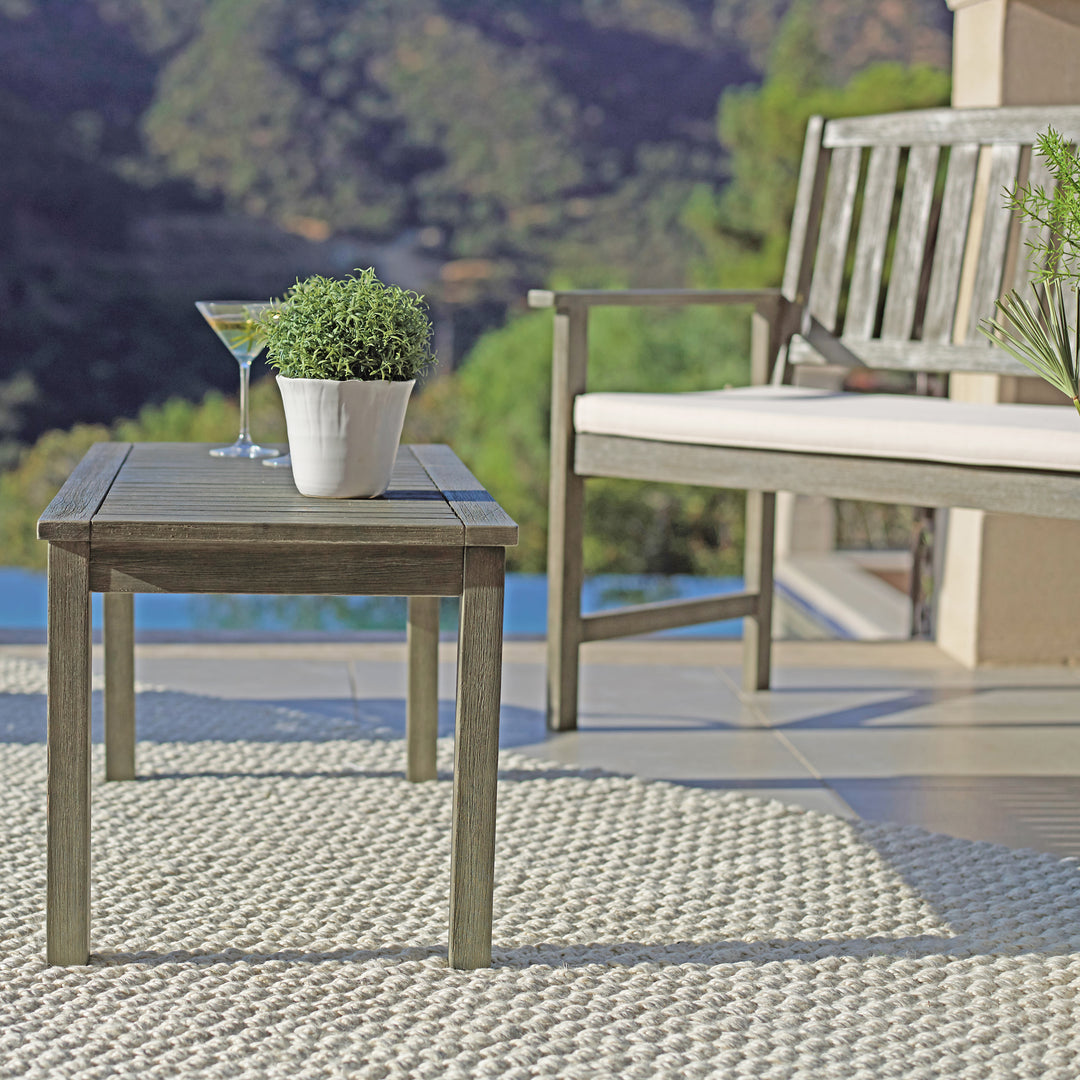 Coaster Home Furnishings Jonah 4 Piece Wood Outdoor Patio Conversation Set, Gray - VMInnovations