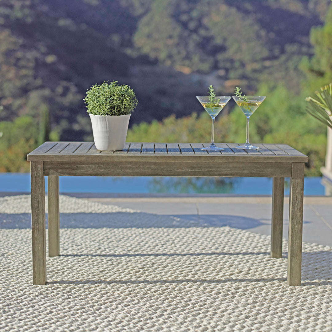 Coaster Home Furnishings Jonah 4 Piece Wood Outdoor Patio Conversation Set, Gray - VMInnovations