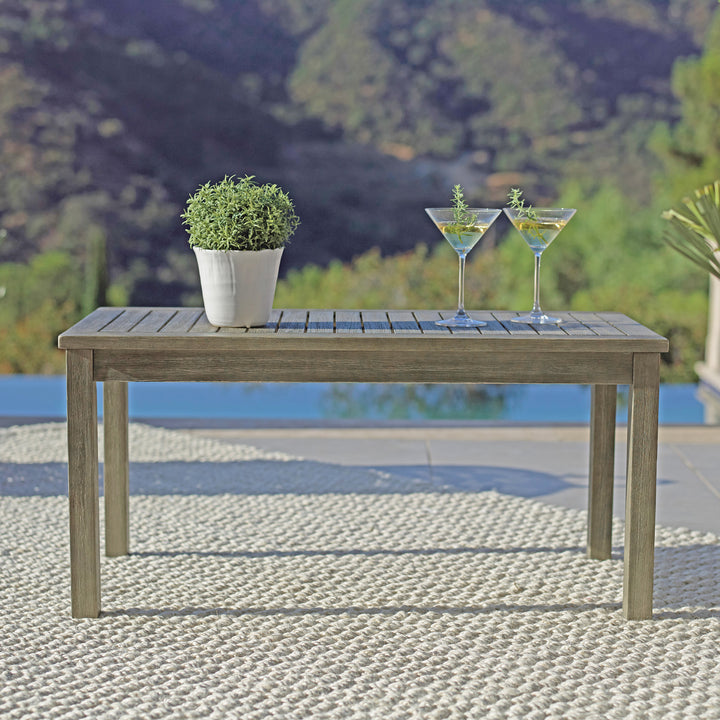Coaster Home Furnishings Jonah 4 Piece Wood Outdoor Patio Conversation Set, Gray - VMInnovations