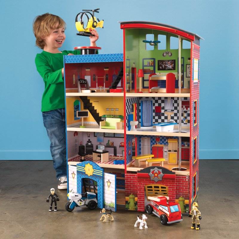 KidKraft Deluxe Home Town Heroes Rescue Wooden Play Set w/ Accessories | 63259