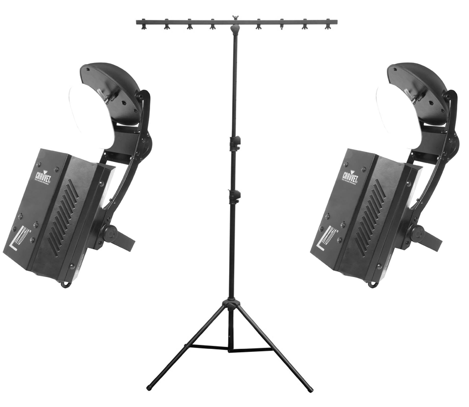 2 CHAUVET LX10 LED Moon Flower Light Effect LX-10 Scanners + CH-06 Tripod Stand - VMInnovations