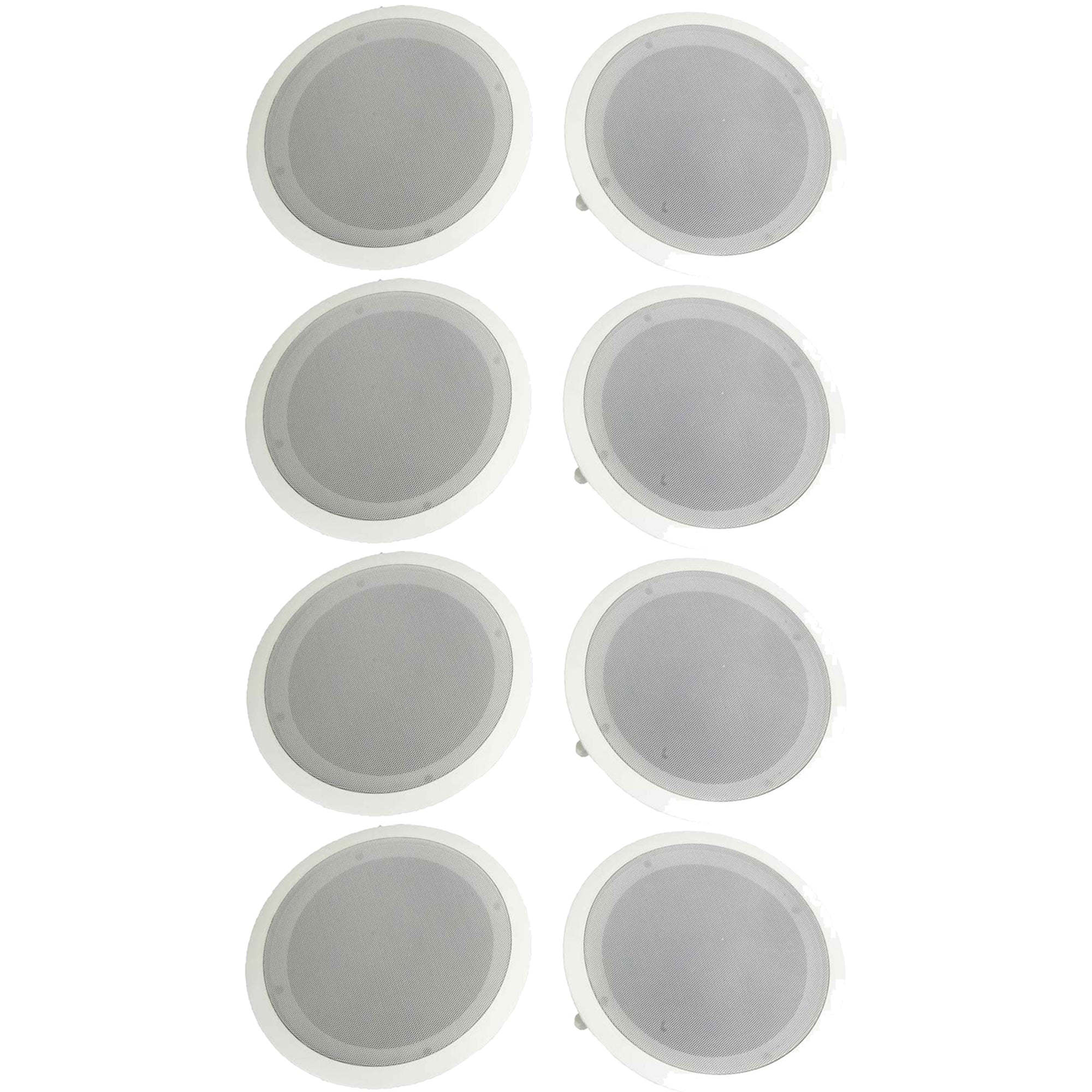 Pyle PDIC Series 8" 250W Round Flush Mount Wall and Ceiling Speakers, (8 Pack) - VMInnovations