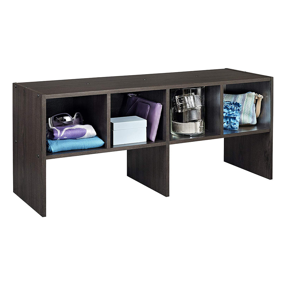ClosetMaid Shelf Organizer with Shoe Rack and Cube Storage, Espresso (Open Box) - VMInnovations