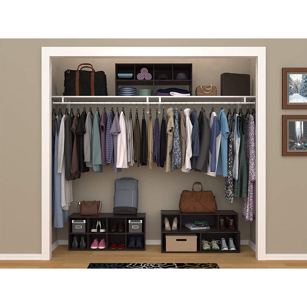 ClosetMaid Shelf Organizer with Shoe Rack and Cube Storage, Espresso (Open Box) - VMInnovations