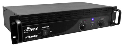 New PYLE PRO PTA1000 1000W 19" DJ 2 Channel Home/Amplifier Amp+2) Cables 15ft