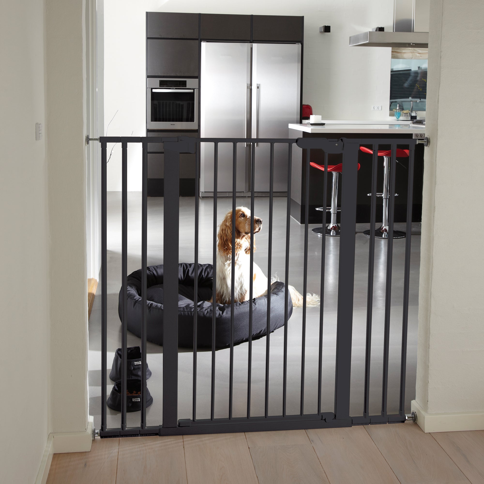 Scandinavian Pet Design Xtra Tall 3" Portable Pet Gate Extension, Black (2 Pack)