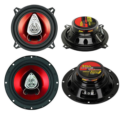 2) Boss CH5530 5.25" 225W 3-Way  +2) CH6520 6.5" 250W 2-Way Car Coaxial Speakers