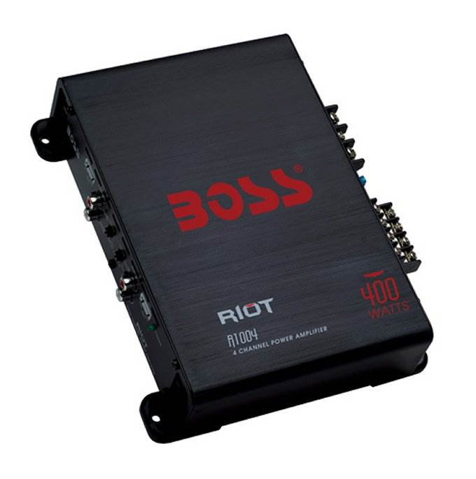 BOSS Audio R1004 Riot 400W 4 Channel Car Power Amplifier Mosfet w/ 8 Ga Amp Kit - VMInnovations