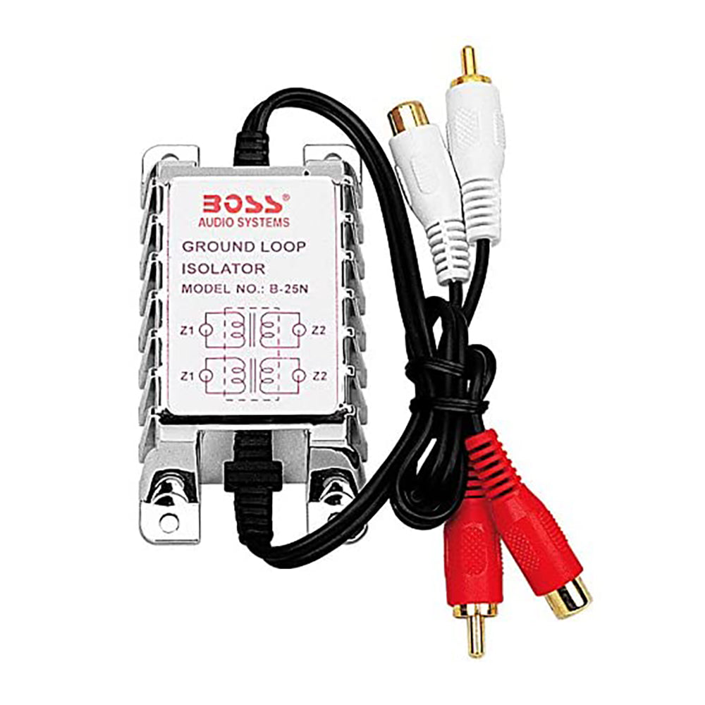 BOSS Audio B25N Car RCA to RCA Ground Loop Isolator Noise Audio Filter (4 Pack)
