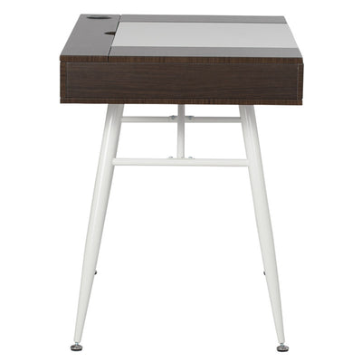 Calico Designs 51251 Nook Desk with Storage Compartments, White/Dark Walnut
