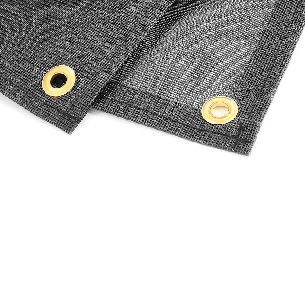 Camco 10 Foot Front Sun Block Panel Awning Screen for RV Camper Shade, Black - VMInnovations