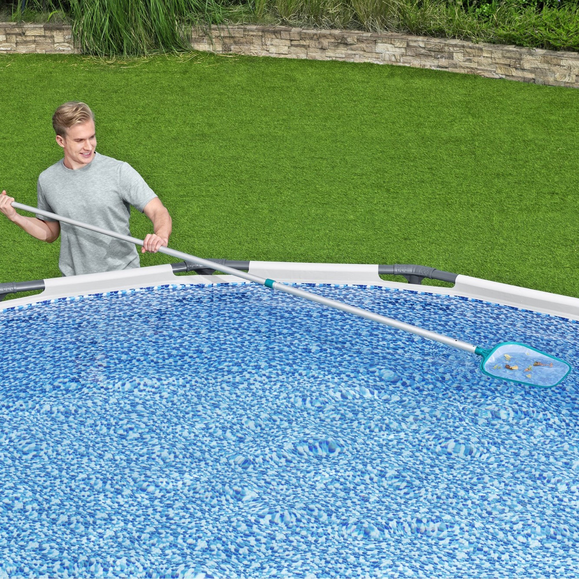 Bestway Power Frame 31.3' x 16' x 52" Above Ground Pool with Pump & Cleaning Kit