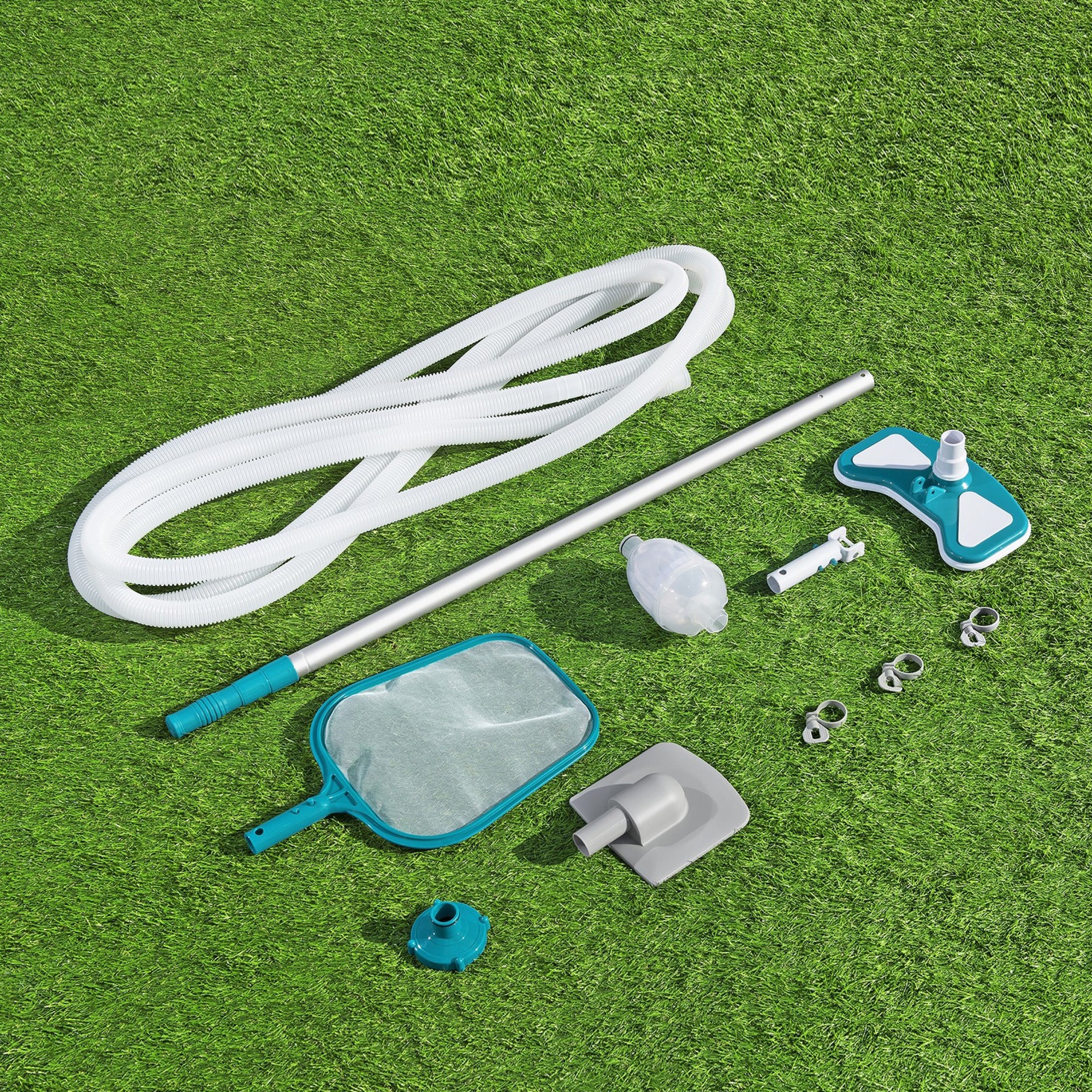 Bestway Power Frame 31.3' x 16' x 52" Above Ground Pool with Pump & Cleaning Kit