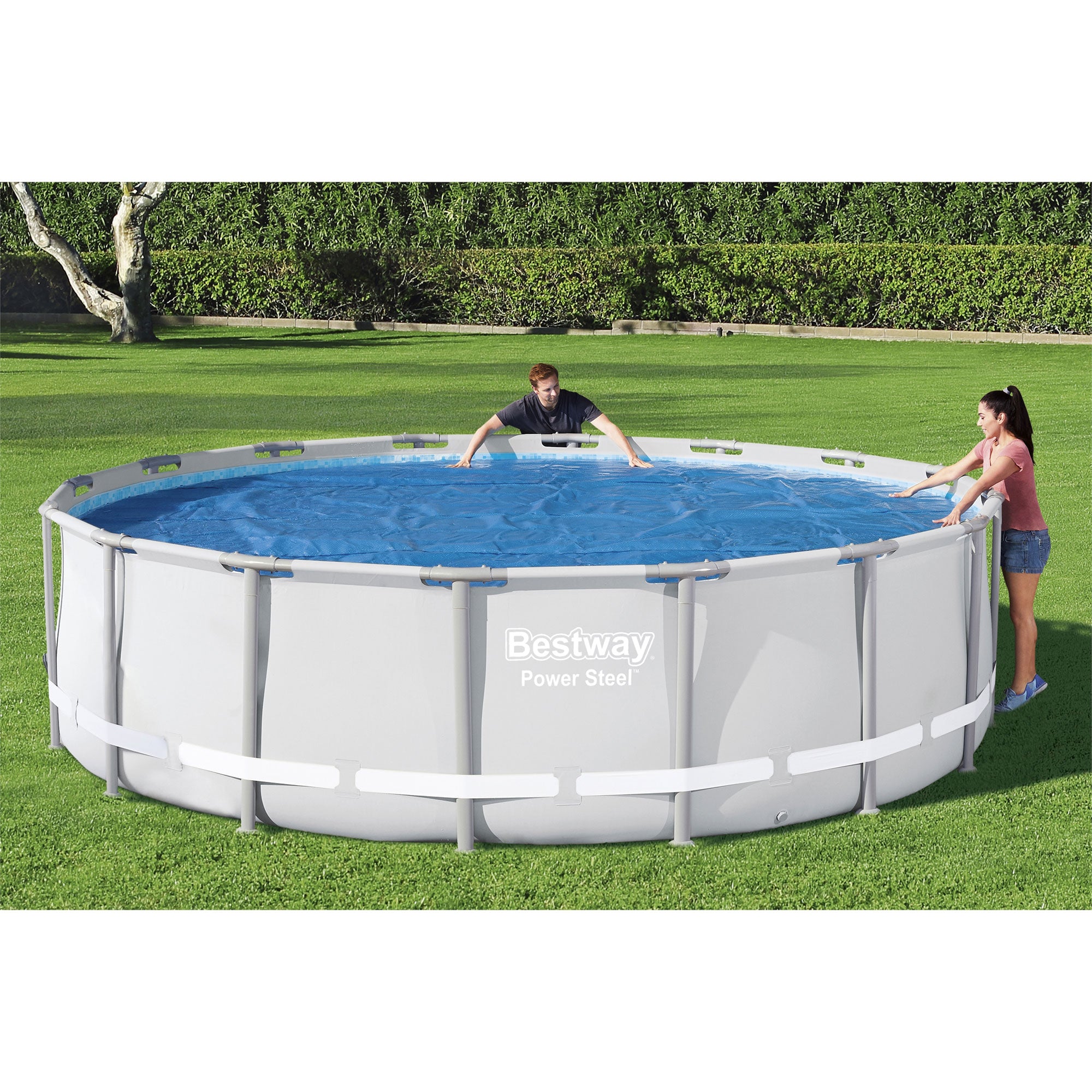 Bestway 15 Foot Round Above Ground Swimming Pool Solar Heat Cover (2 Pack)