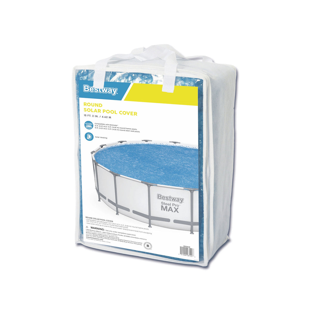 Bestway Flowclear 15' Round Solar Pool Cover for Above Ground Pools (Cover Only)