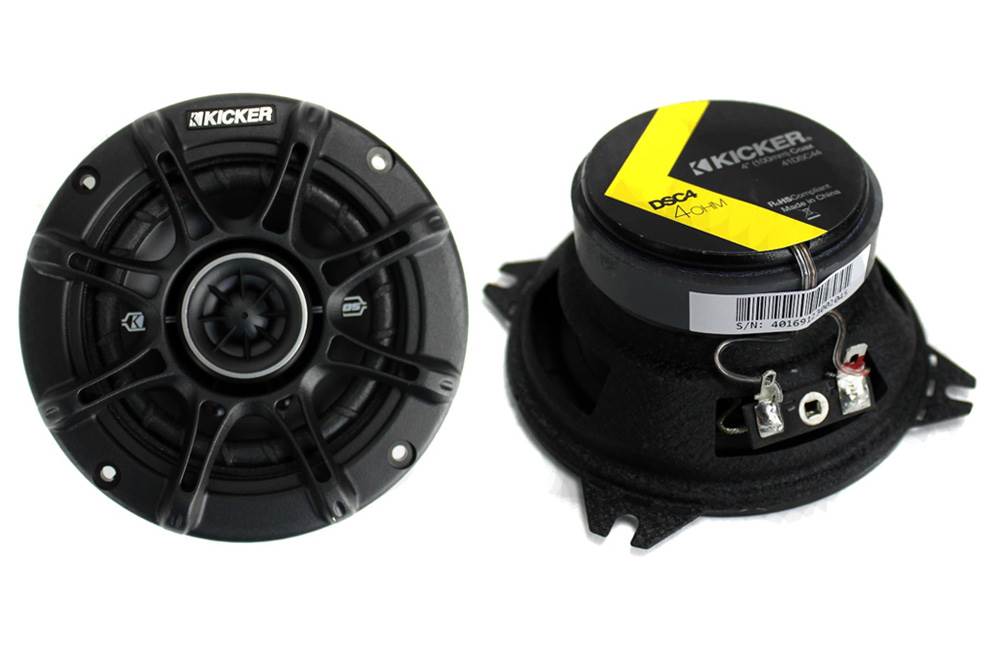2) Kicker 41DSC44 D-Series 4" 120 Watt 4-Ohm 2-Way Car Audio Coaxial Speakers
