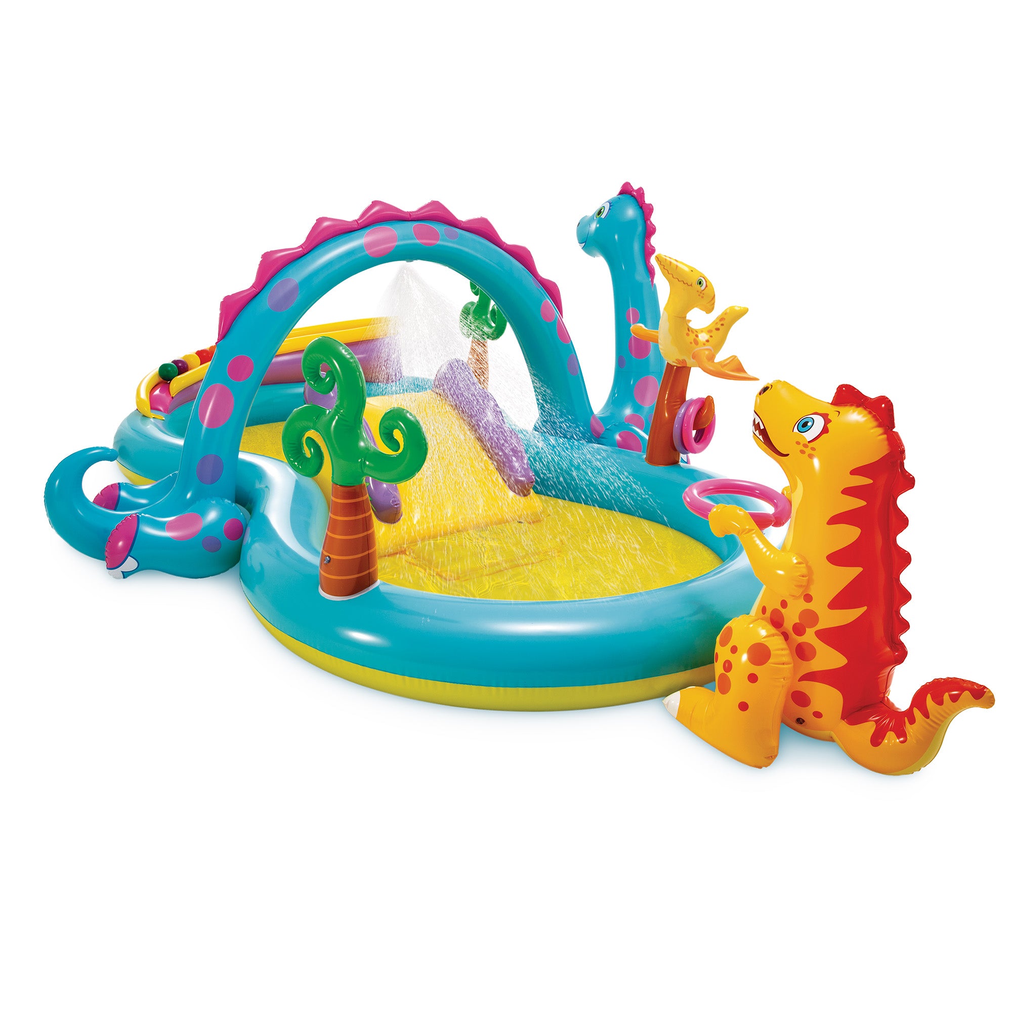 Intex 11' x 7.5' x 44" Kids Inflatable Dinoland Play Center Swim Pool, (2 Pack)