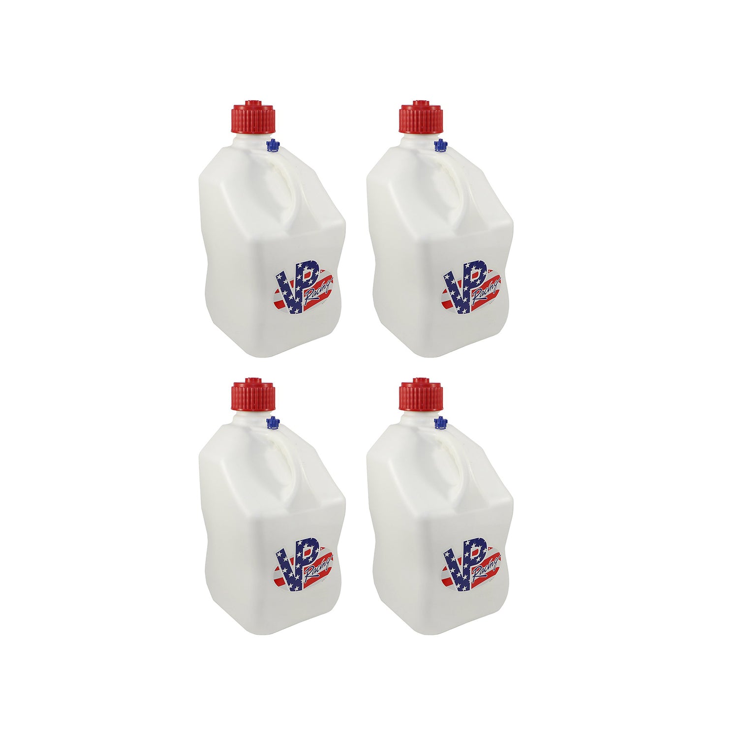 VP Racing Motorsport 5.5 Gal Square Plastic Utility Jugs, White (4 Pack)