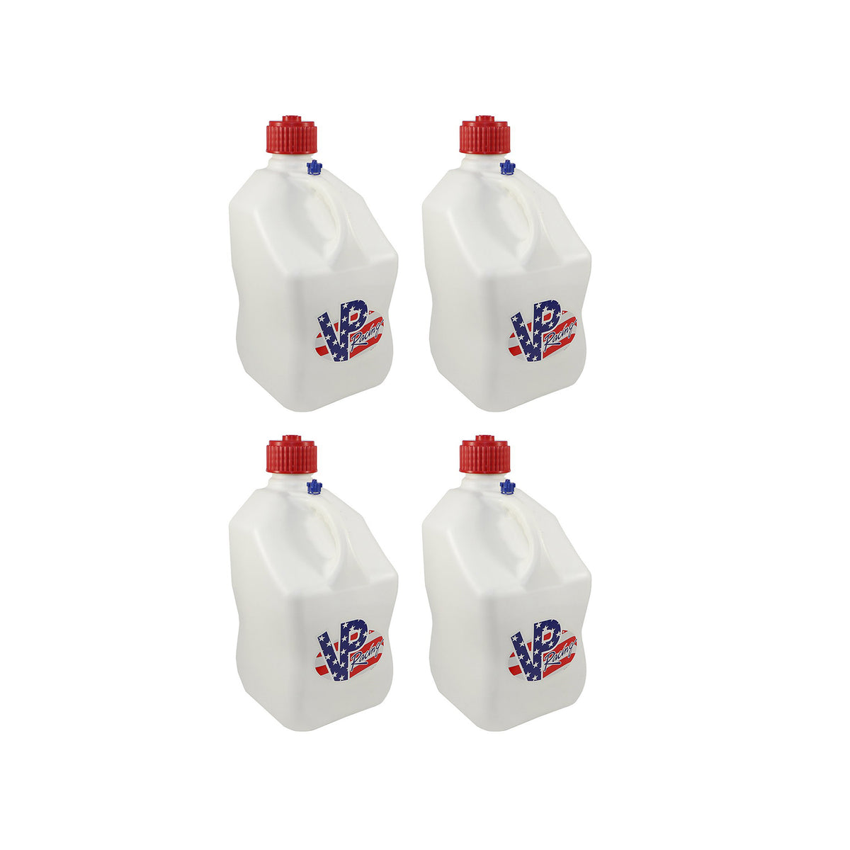 VP Racing Motorsport 5.5 Gal Square Plastic Utility Jugs, White (4 Pack)
