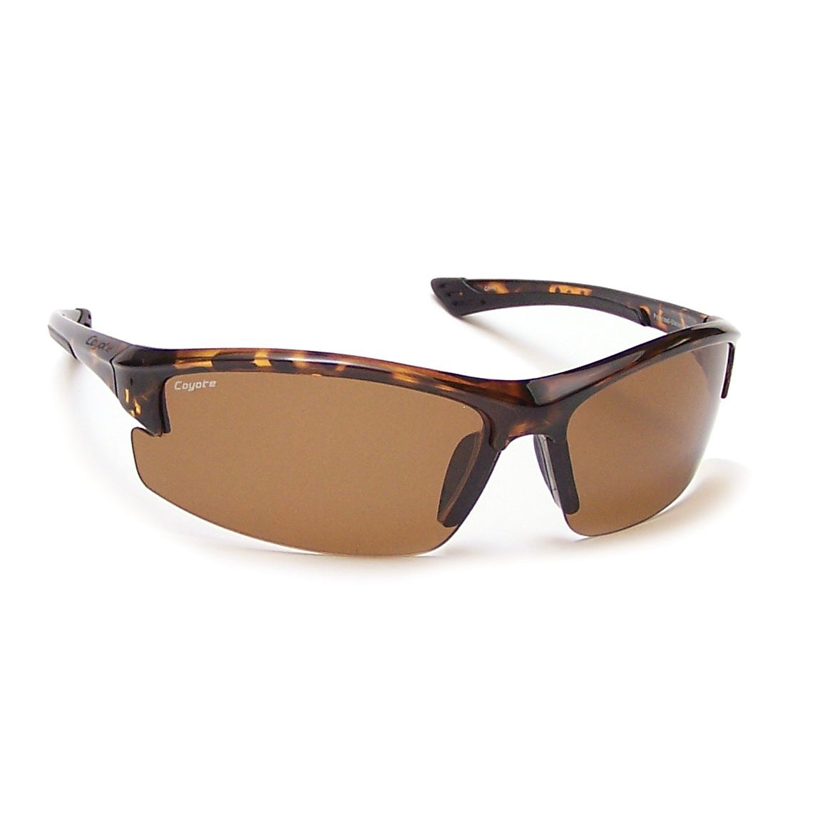 Coyote Eyewear TR-90 Polarized Sport Sunglasses, Tortoise and Brown (Open Box)