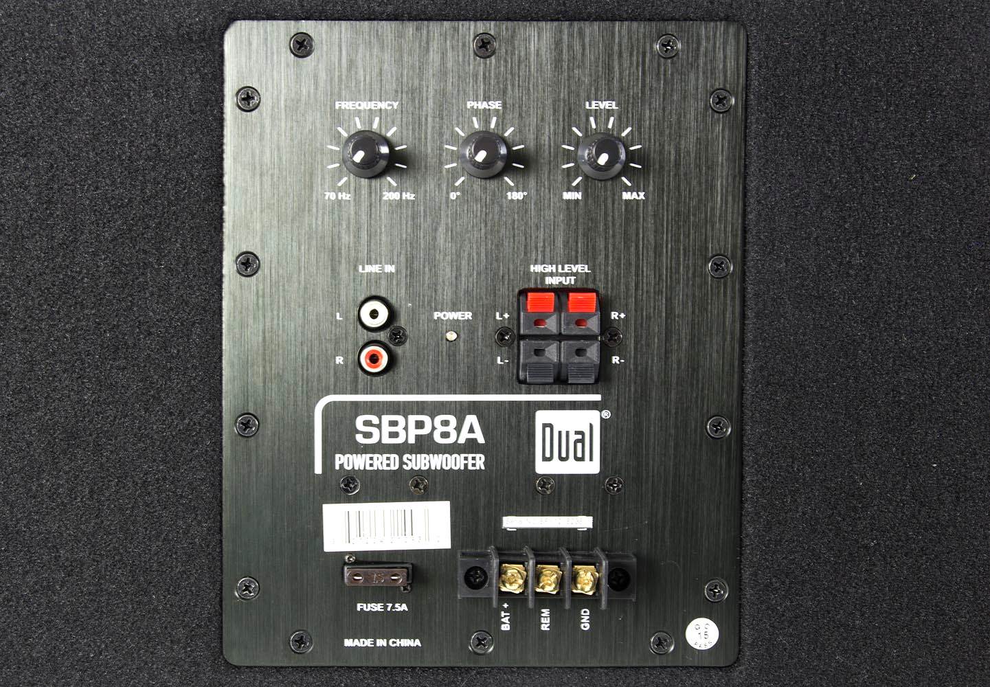 Dual SBP8A 8" 160W Car Audio Amplified Subwoofer + Bandpass Enclosure + Amp Kit