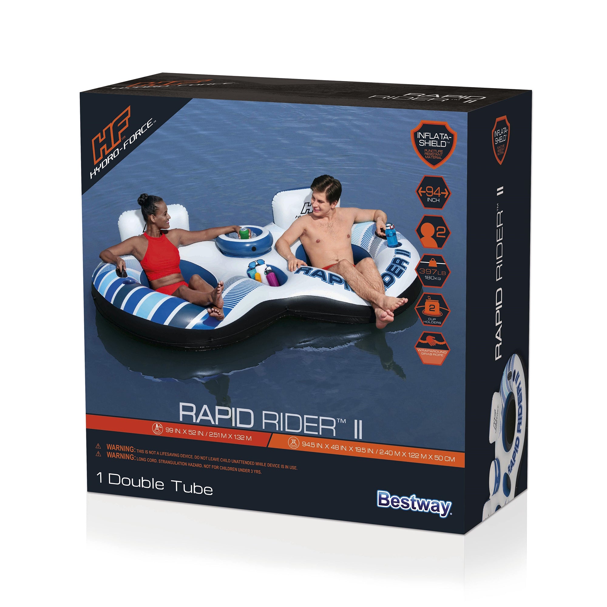 Bestway Hydro-Force Rapid Rider Inflatable Double Water River Tube (Open Box) - VMInnovations
